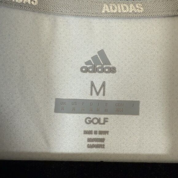 ADIDAS Golf Polo Men's Medium Blue Polka Dot Short Sleeve Soft Collared - Picture 3 of 8